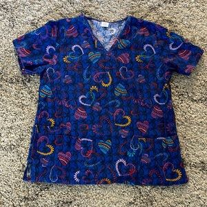 Hearts Scrubs Top Plus Size